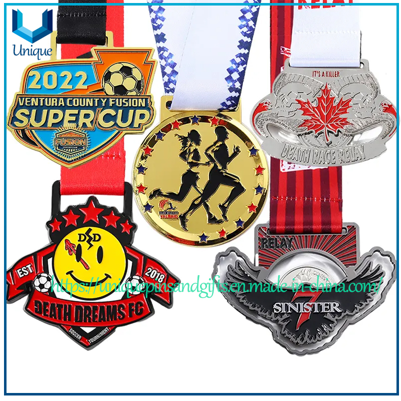 Custom Made 3D Sport Metal Medal Gold Silver Bronze Military Medal Judo Taekwondo Running Marathon Football Soccer Basketball Karate Custom Medals with Ribbon