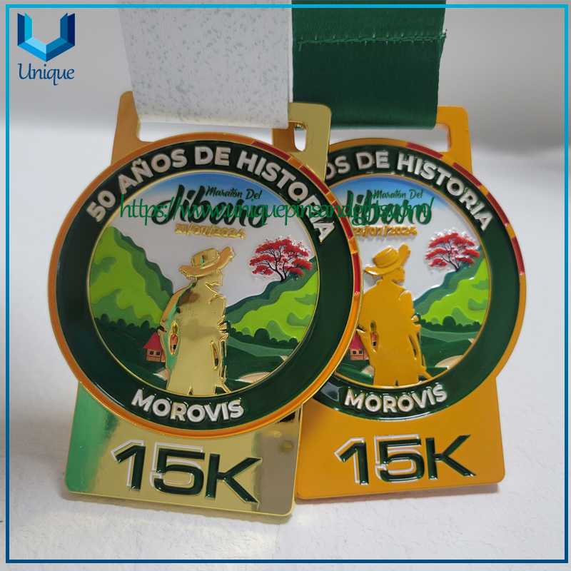 Custom Design Puerto Rico Spraying Color/Gold Plating Medal 15K Del Jibaro 2024 Medal
