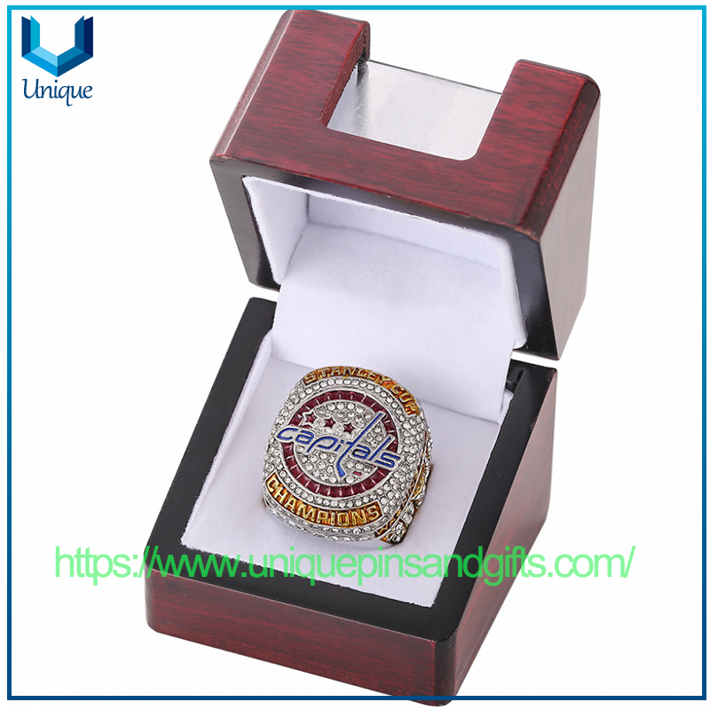 Custom Designed NHL 2018 Washington Capitals Championship Finger Ring Ice Hockey League Alloy Men's Finger Ring
