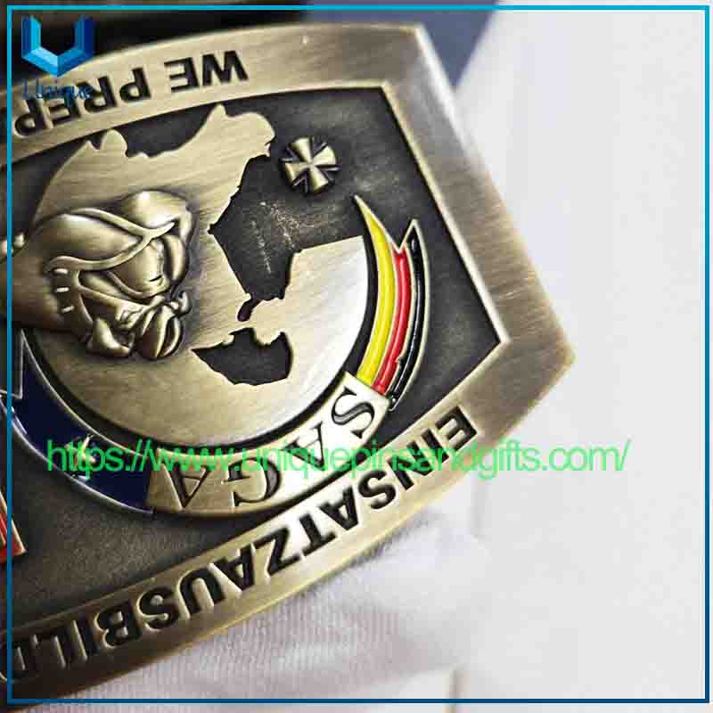 Customize 3D Curved Antique Germany Military Metal Buckle