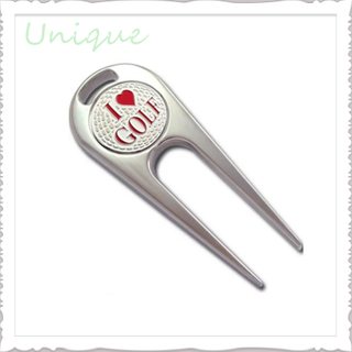 Die Cast Zinc Alloy Golf Divot Tool with Customize Design Ballmarker Logo, Factory Wholesale Golf Accessories for Gifts