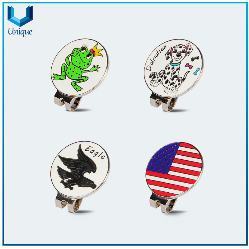  Fashion Creative Metal Golf Ball Marker with Magnetic Hat Clip in Set with Blister Card Gift Box Packing for Promotional gifts