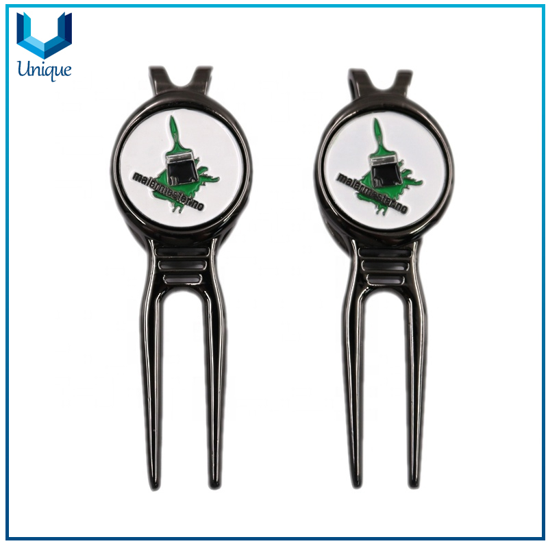  Golf Divot Tools Customized Logo for Golf Gifts,Custom Ball Marker Promotional with Clip Magnet Golf Green Fork Golf Divot Repair Tool
