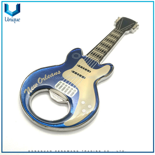 Custom Metal Souvenir Gift Bottle Opener with Printing Epoxy,Music Fashion Guitar Style Beer Bottler Opener for Promotional Gifts
