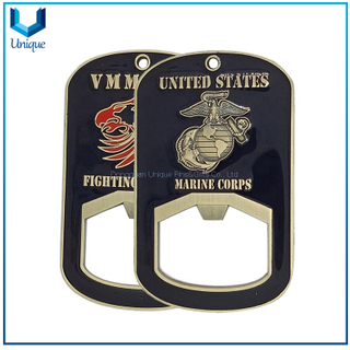 Customize Metal Bottle Opener with United States Marine Corps Design Logo, Unique Fashion Souvenir Keychain Bottle Opener for Promotional Gifts