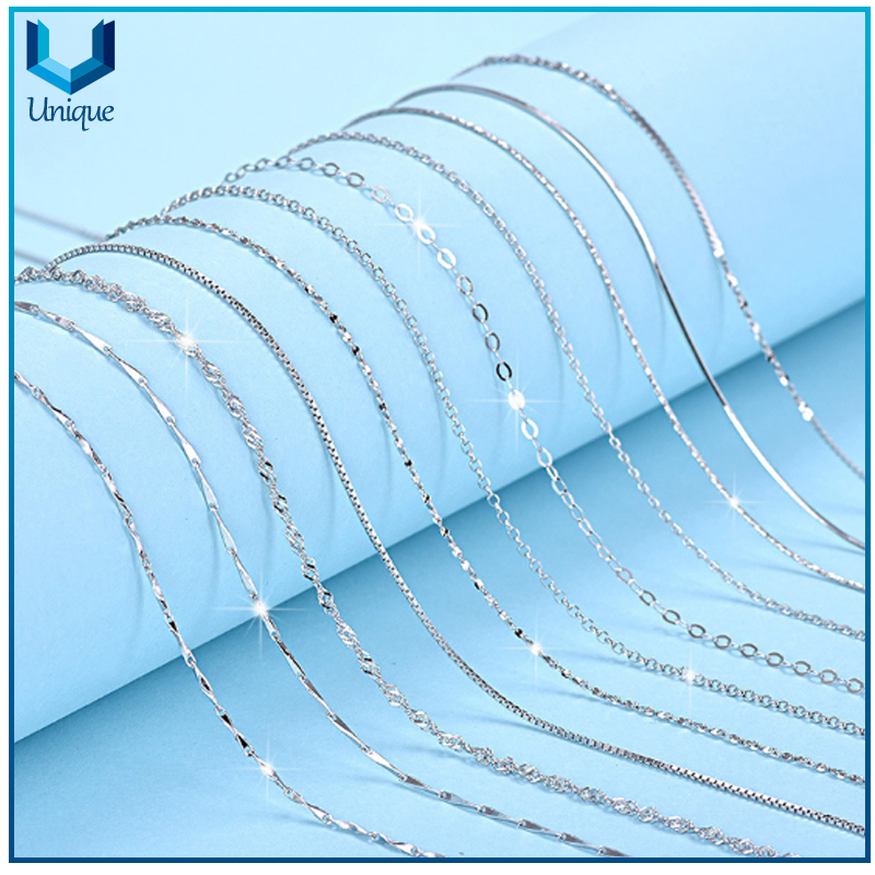 Wholesale Fashion Jewelry 16-18-24 inch Snake Chain 925 Sterling Silver Necklace Chain Adjustable necklace gold Silver chain 