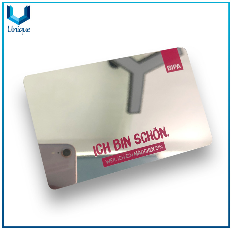 Metal Business Card Manufacturer, Custom Creative Design Mirror Finishing Metal Business Card, Silver Laser Engarving Metal Invitation Card