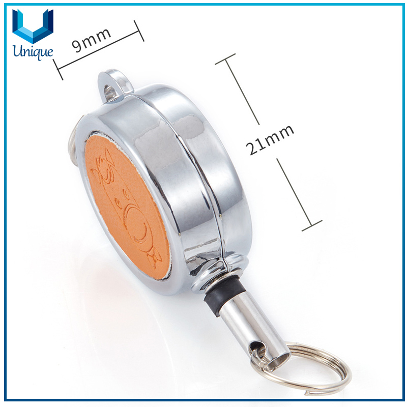 High Quality Metal Badge Reel with Keychain, Customize Printing Logo with Epoxy Badge Reel for Office stationery