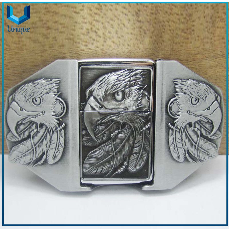 3D Eagle Metal Buckle, Fashion Anitque Silver/Brass Plating Metal Accessories, Custom Mexico Western Aluminum Ratchet Belt Buckles