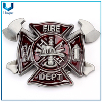 Customize Design Metal Buckle, Firefighter Metal Buckle for Souvenir Promotion Gifts, 3D Antique Plating Heavy Duty Belt Buckle
