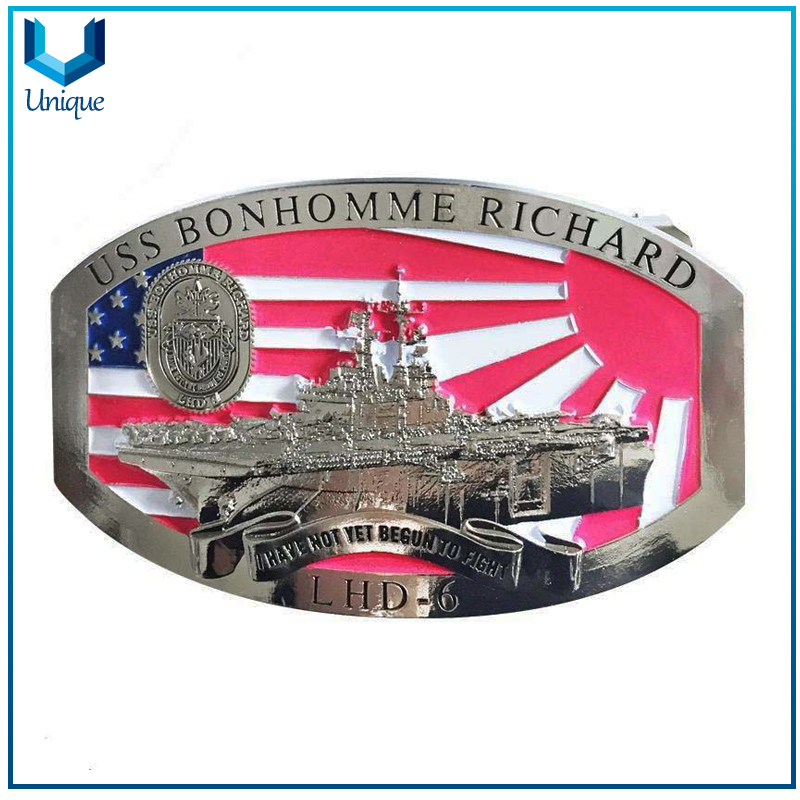 USS WASP LHD-1 Metal Buckle, Military Police, Fasion Metal Crafts Accessories, 3D USA Navy Buckle