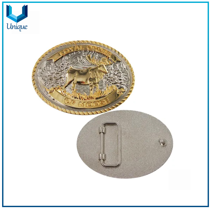 Metal Crafts Fashion Accessories, Two Tone Plating 3D Metal Buckles, Garment Accessories Heavy Duty Belt Buckle for Promotional Gifts