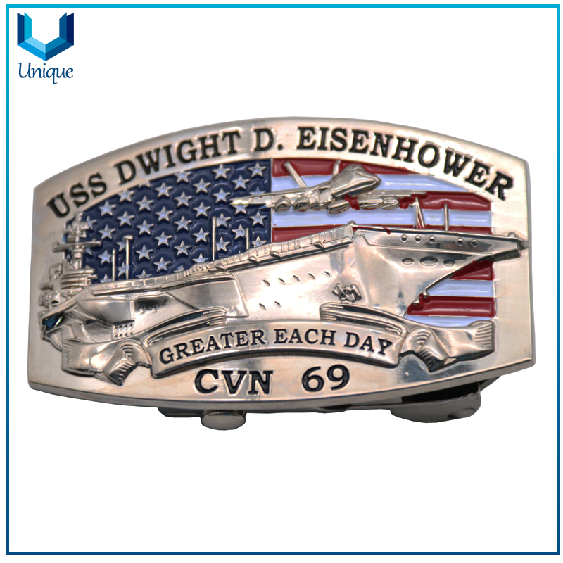 Customize USS CVN69 CVN73 3D Navy Military Buckle, China Wholesale Wedding Metal Buckle for Gifts