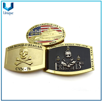 High Quality Custom USS Navy Ship Belt Buckle, 38Mm /60mm Gold Military Police Chief Belt Buckle, Metal Buckle for Promotion Gifts