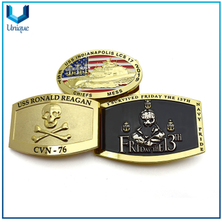 High Quality Custom USS Navy Ship Belt Buckle, 38Mm /60mm Gold Military Police Chief Belt Buckle, Metal Buckle for Promotion Gifts