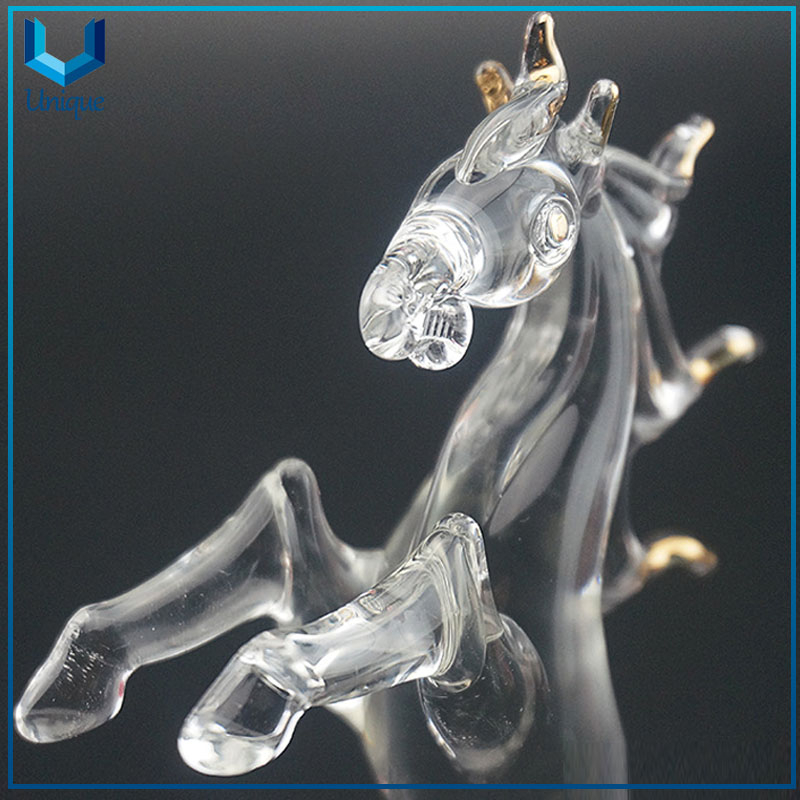Available Stock Crystal horse Trophy, Customized sublimation logo souvenir blank crystal 3d horse Trophy