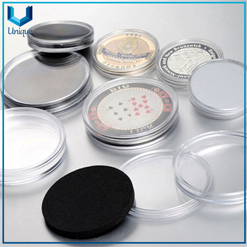 acrylic commemorative coin box plastic coin capsule