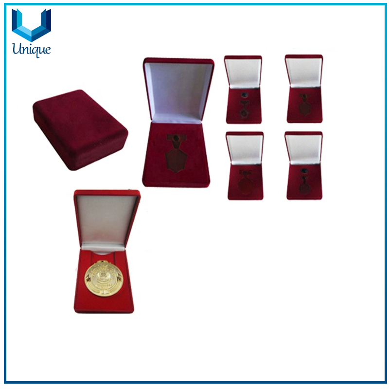 Wholesale Custom Elegant Medal Medallion Coin Display Packaging Gift Box Jewelry Ornament Velvet Box
