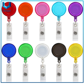 Assorted Colors Custom Packing Plastic Casing Retractable Badge Reels Carabiner Reel Clip On ID holders Keys