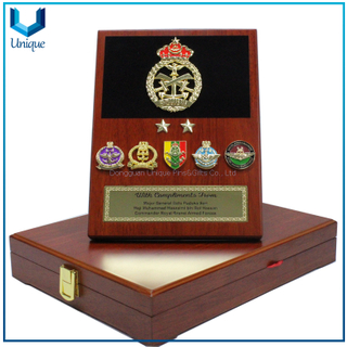 Custom Malasyia Kelantan Royal Family Honor Medal with Wood shield & box in gift set