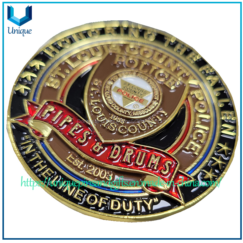 Custom Double Sided 3D Gold Plated, Cross, Shield,Challenge Coin