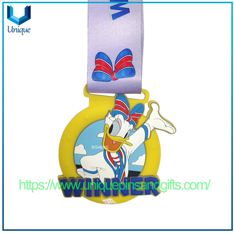 Customized PVC Soft Rubber Plastic Medals Cartoon-shaped 3D Silicone Sports Competition Awards Medals 3D Anime-style Medals