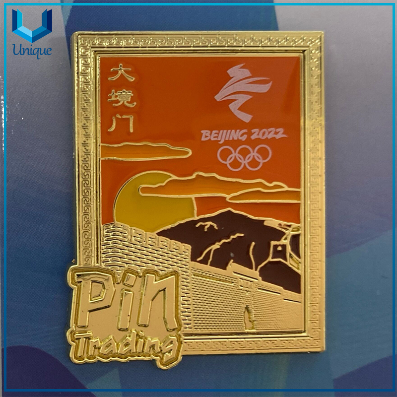 Custom Design High Quality Gold/nickel Olympic Winter Game Lapel Pin
