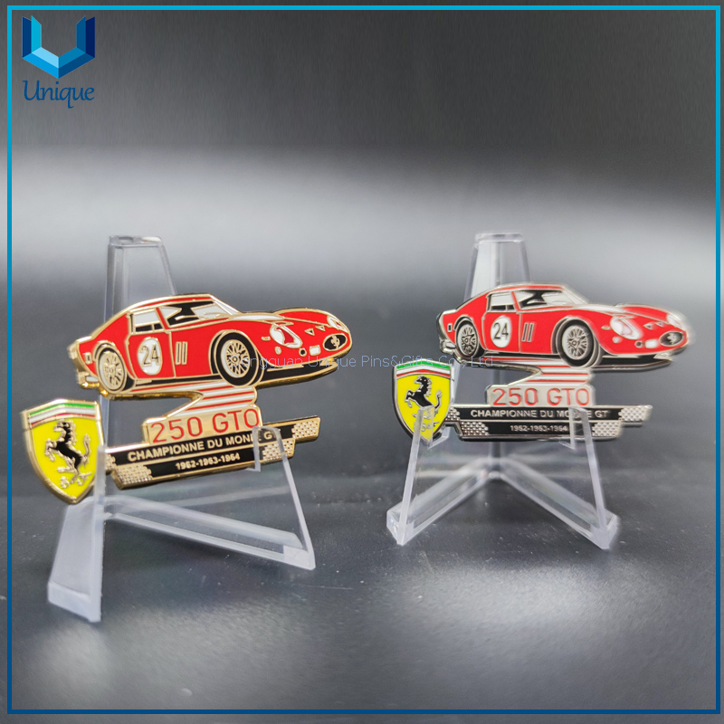 Custom hard enamel racing car lapel pin