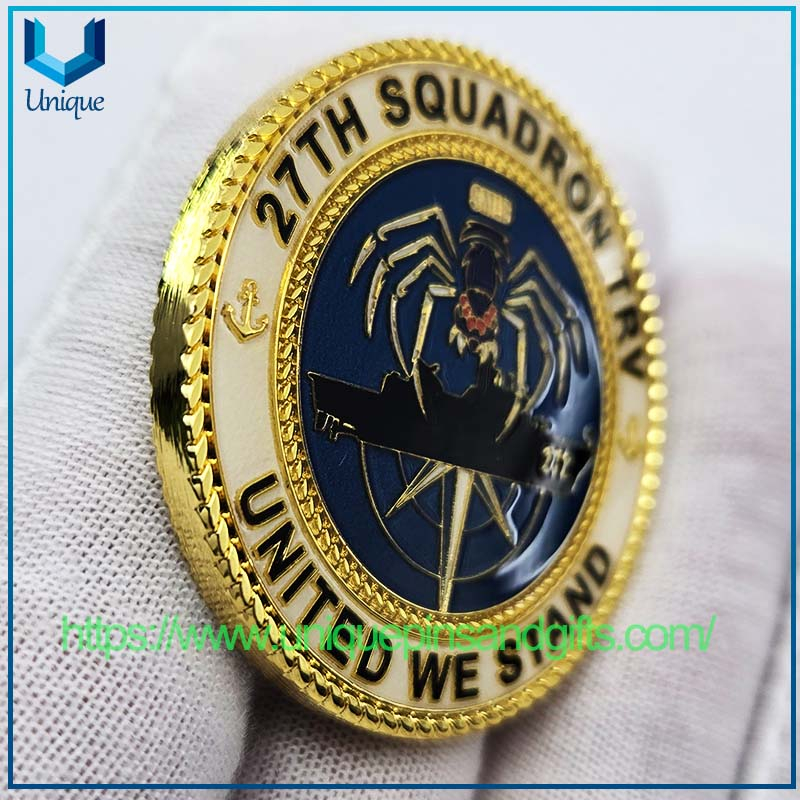 Customized 3D Double-sided Electroplating Gold Diamond Edge Metal Commemorative Coin KD TEGUH SAMUDERA Commemorative Coin