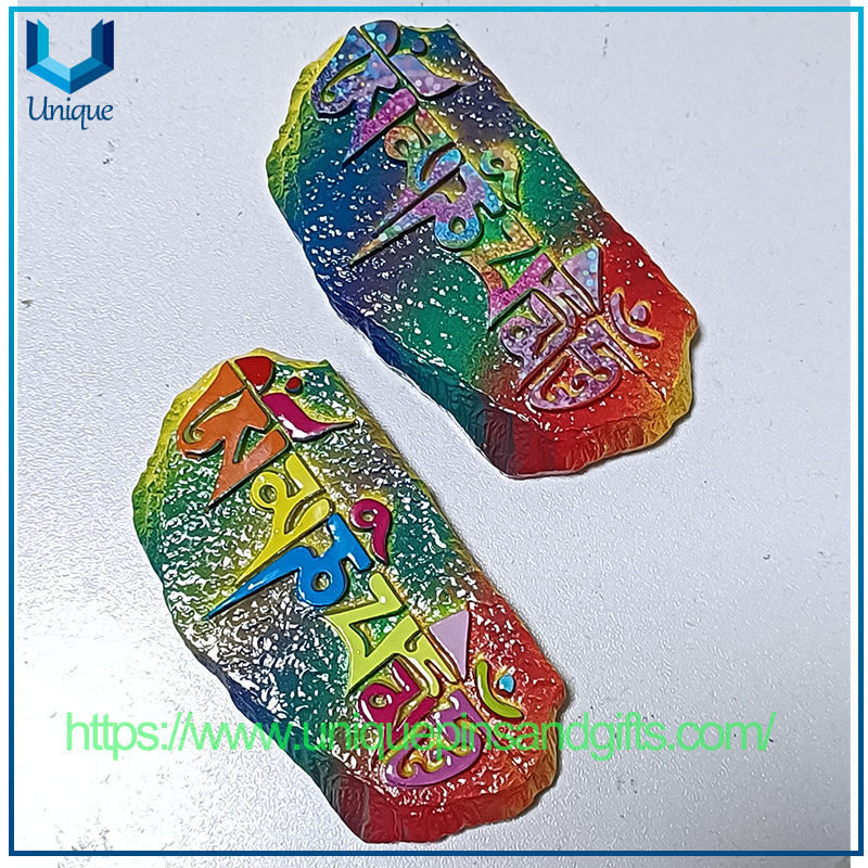 Custom Cityscape Fridge Magnet Stickers, Lhasa Blessing Resin Fridge Magnet Stickers for Traditional Ethnic Cultural Tourism Handicrafts Souvenir Gifts