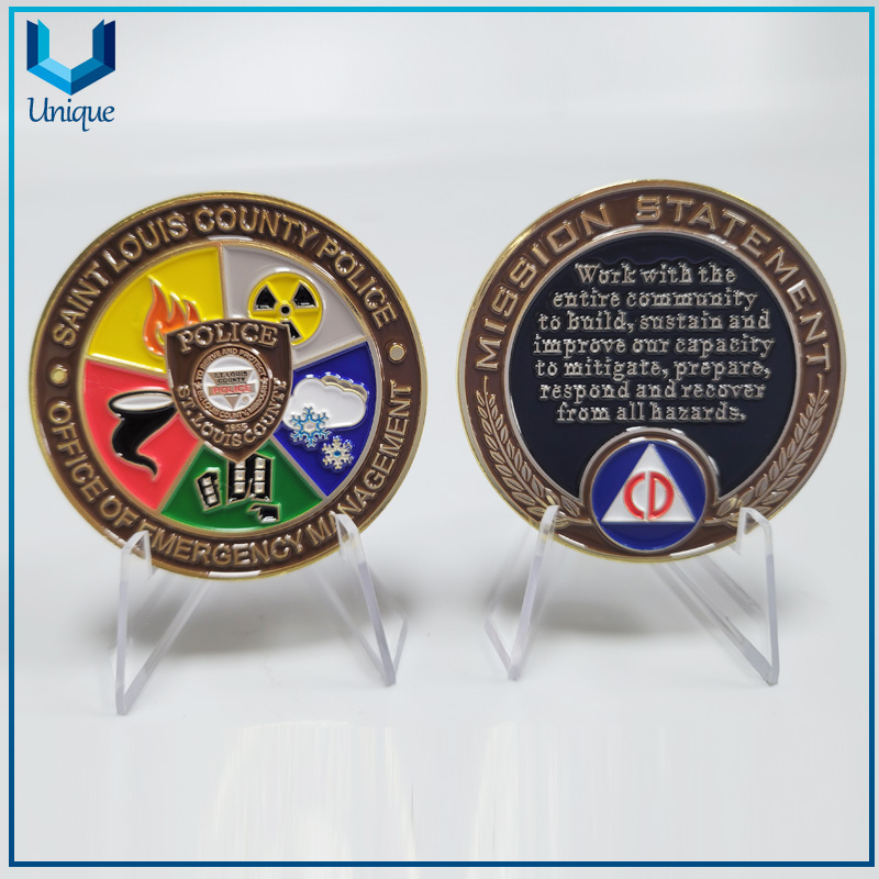 Custom Metal Police Commemorative Coin in Soft Enamel 2.25 Inch,Army Navy Metal Commemorative Coins,soft Enamel Metal Coin 