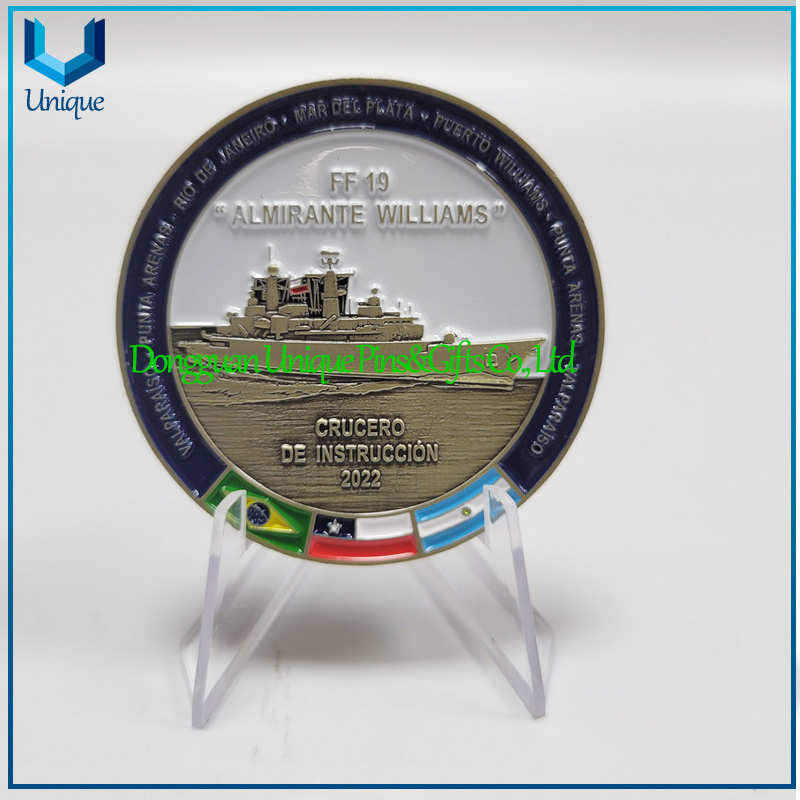 High Quality Custom Desigh 2 Inch Chile Military Navy Souvenir Dual Side 3D Challenge Coin