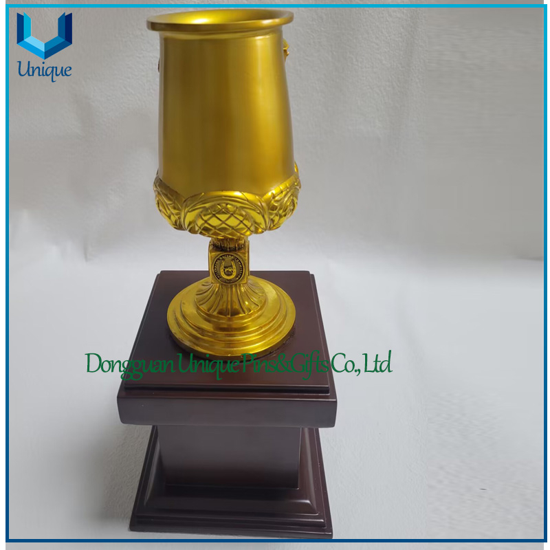 Custom Made 15 Height High Quality Copper PhillipineTrophy with Wood Base And Box