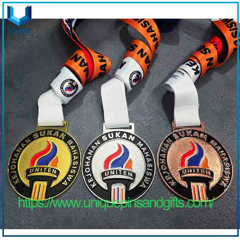 Custom Design 3D Metal Medal, School Medal, Sports Medal,Marathon Medal with Ribbon (1)