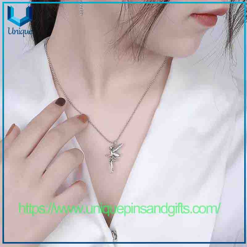 Custom Flower Fairy Titanium Steel Necklace Collar Chain Korean-style Fashion Sweater Chain Versatile Unique Girl's Ins Necklace