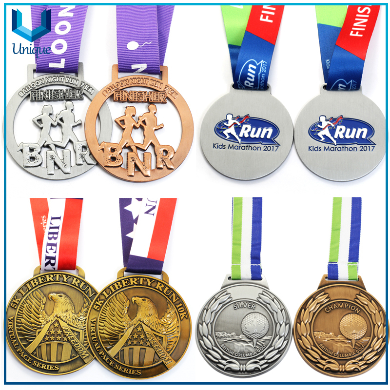 Metal Crafts Customize, Antique Brass Plating 3D 10K Marathon Running Race Sports Medal,Veteran Memorial Running Medal