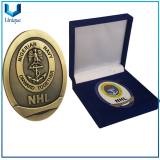 Customize Coin Medal, Antique Brass Plated 3D Medal with Velvet Box Packing, Soft Enamel Medal in Customize Design for Honor