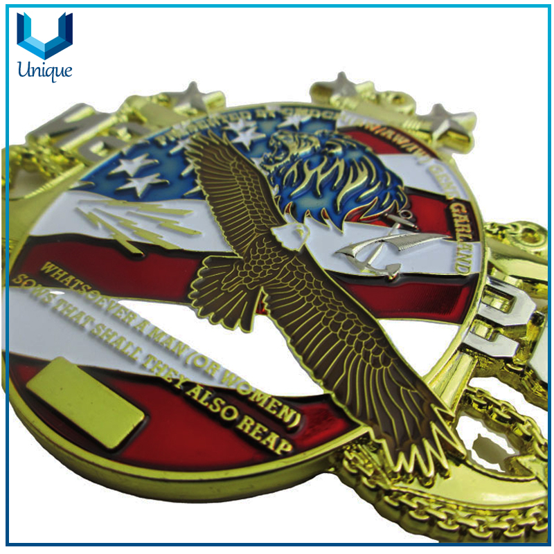 Wholesale Challenge Coin, Free Design Artwork Coin,USN Navy Coin, Military 3D Gold Coin, Transluscent incolor Coin, Creative Novelty Coin Customize