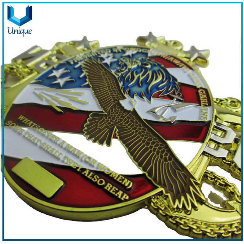 Wholesale Challenge Coin, Free Design Artwork Coin,USN Navy Coin, Military 3D Gold Coin, Transluscent incolor Coin, Creative Novelty Coin Customize