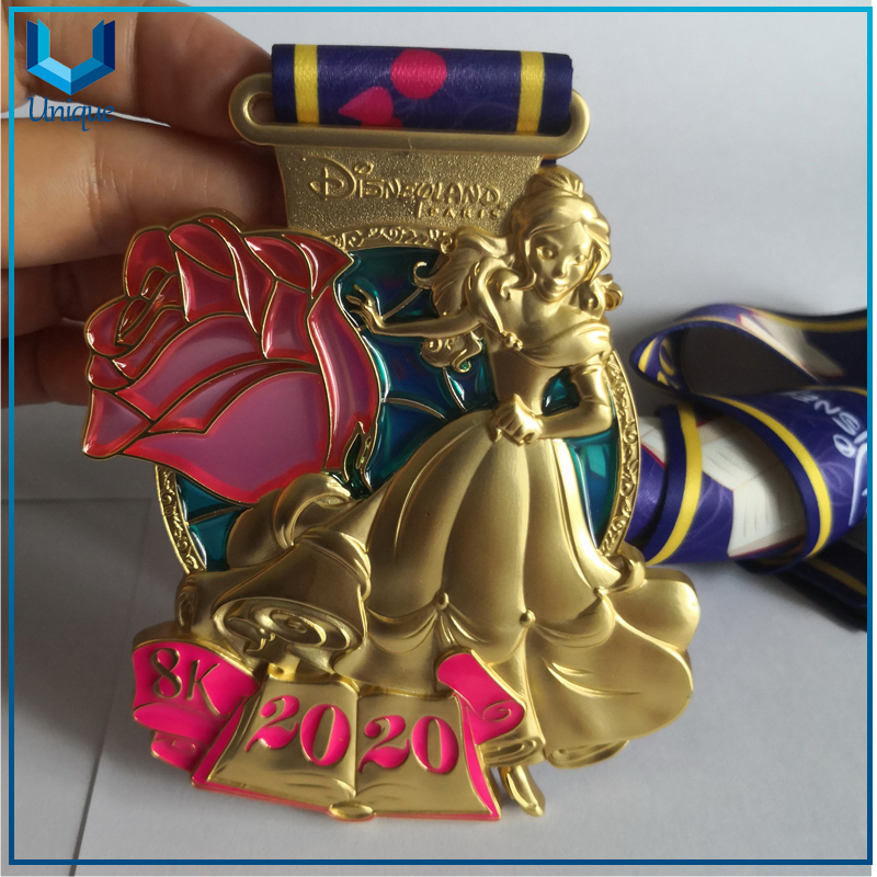 Customize High Quality 3D Matte Gold Medal, Creative Fashion Cartoon Style Medal, Running Medal, Competition Medal for Awards
