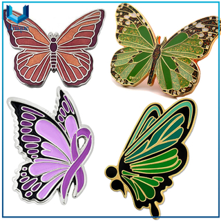 Metal Butterfly Lapel Pin, Garment Brooch, Hat Docoration Pin, Name Emblem, Rainblow Lapel Pin,Personalized Promotional Gift Pins