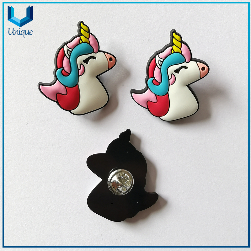 Customize Rubber Lapel Pin, Cartoon Pins, Unicorn Brooches, Cheap Fashion gift Pins