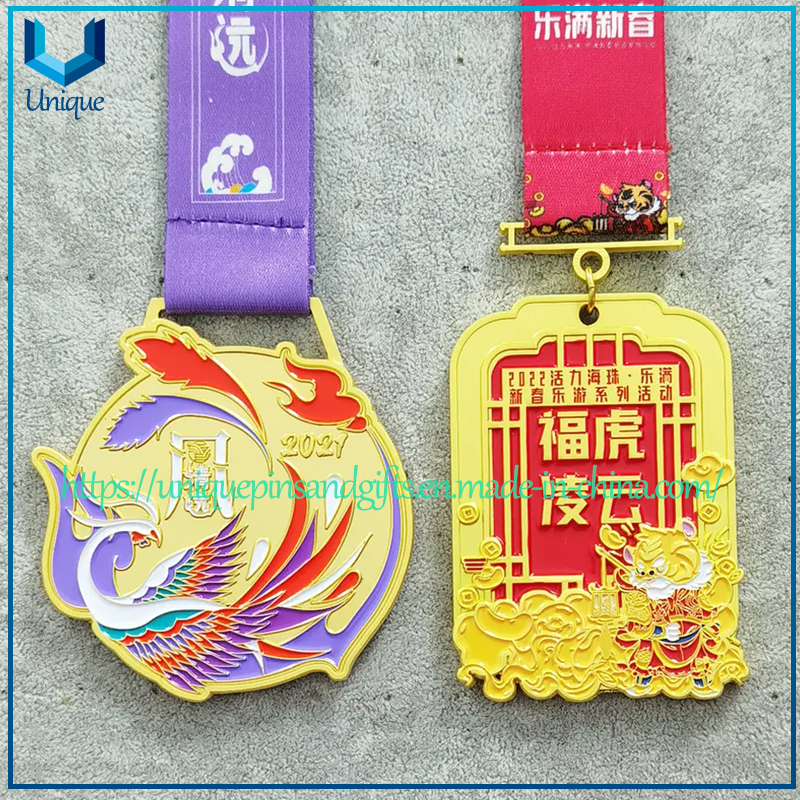 Custom 3D Gymnast Football Soccer Running Finisher Run Champion Custom Sport Metal Alloy Enamel Logo Marathon Competition Medallas Awards Medals with Ribbons