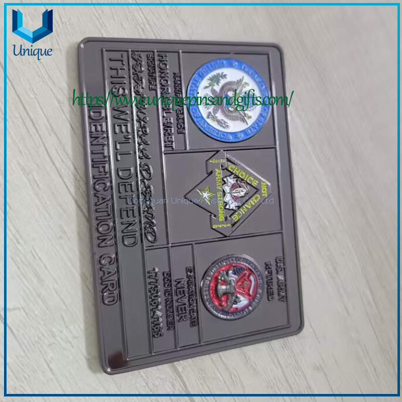 Custom ID Card Challenge USA Navy Coin with Black Nickel Plating