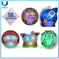 Custom Activity Logo Colorful Acrylic Luminous Chest Badge with LED Flashing Badge