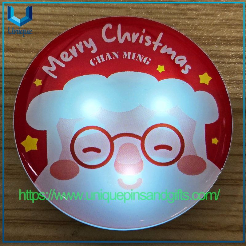 Custom Activity Logo Colorful Acrylic Luminous Chest Flashing LED Badge with 3 Different Lighting Modes 