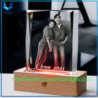 Customized Crystal Medals Crystal Trophies Crystal Decorative Ornaments with Laser-engraved Text Patterns Inside The Crystal LED Light