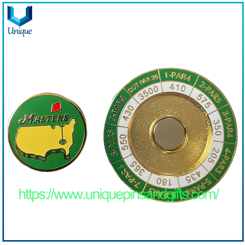 New Scorecard Golf Ball Marker Master's Tournament Scorecard Golf Ball Mark