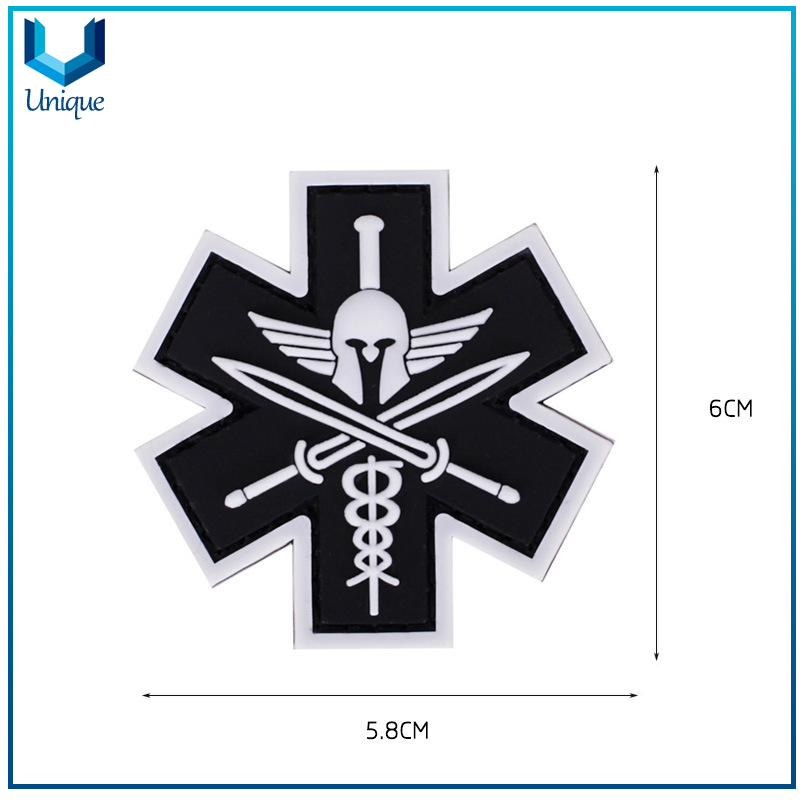 Cheap Rubber PVC patch with Vecro backing, Stitching on Rubber PVC Label for Clothes, Customize Design Rubber Emblem for Garment Decoration