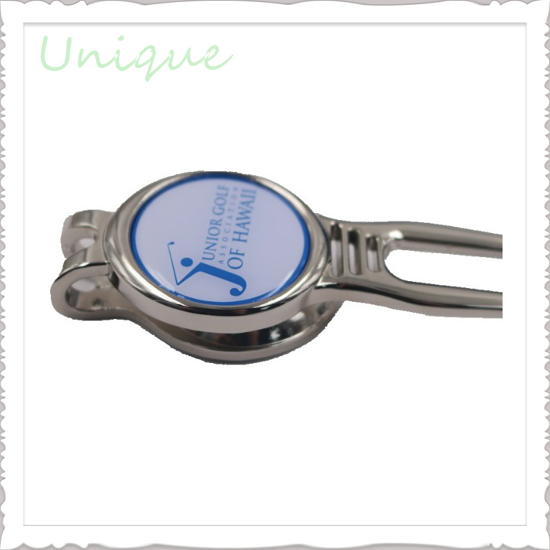  Cheap Custom Golf Divot Repair Tool Cigar Holder w/ Printing Ballmarker with Epoxy in Set, Wholesale Retractable Blank Metal Divot Tool in Cusomize Logo